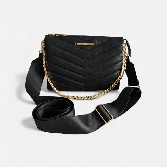 Aldo Kosygin Black Quilted Crossbody Evening Chain Bag - Picture 2 of 14